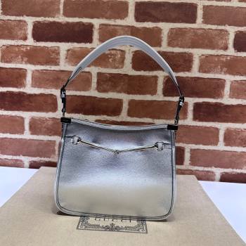 Gucci Horsebit Leather Slim Small Shoulder Bag ‎764191 Silver 2023 (DLH-231128028)