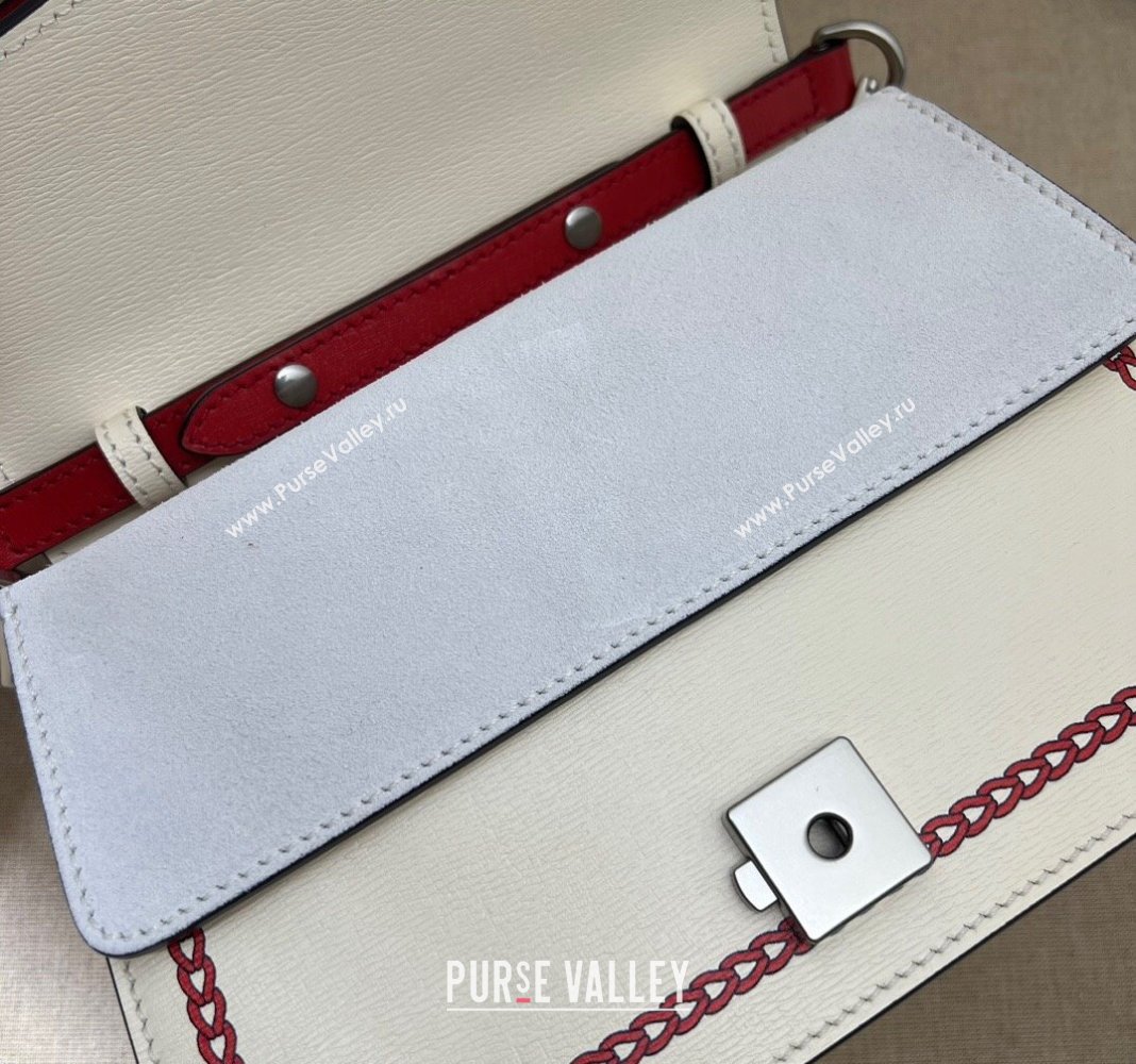 Gucci Small Dionysus Top Handle Bag in Ivory White Leather 2024 Year of the Dragon (DLH-240219013)