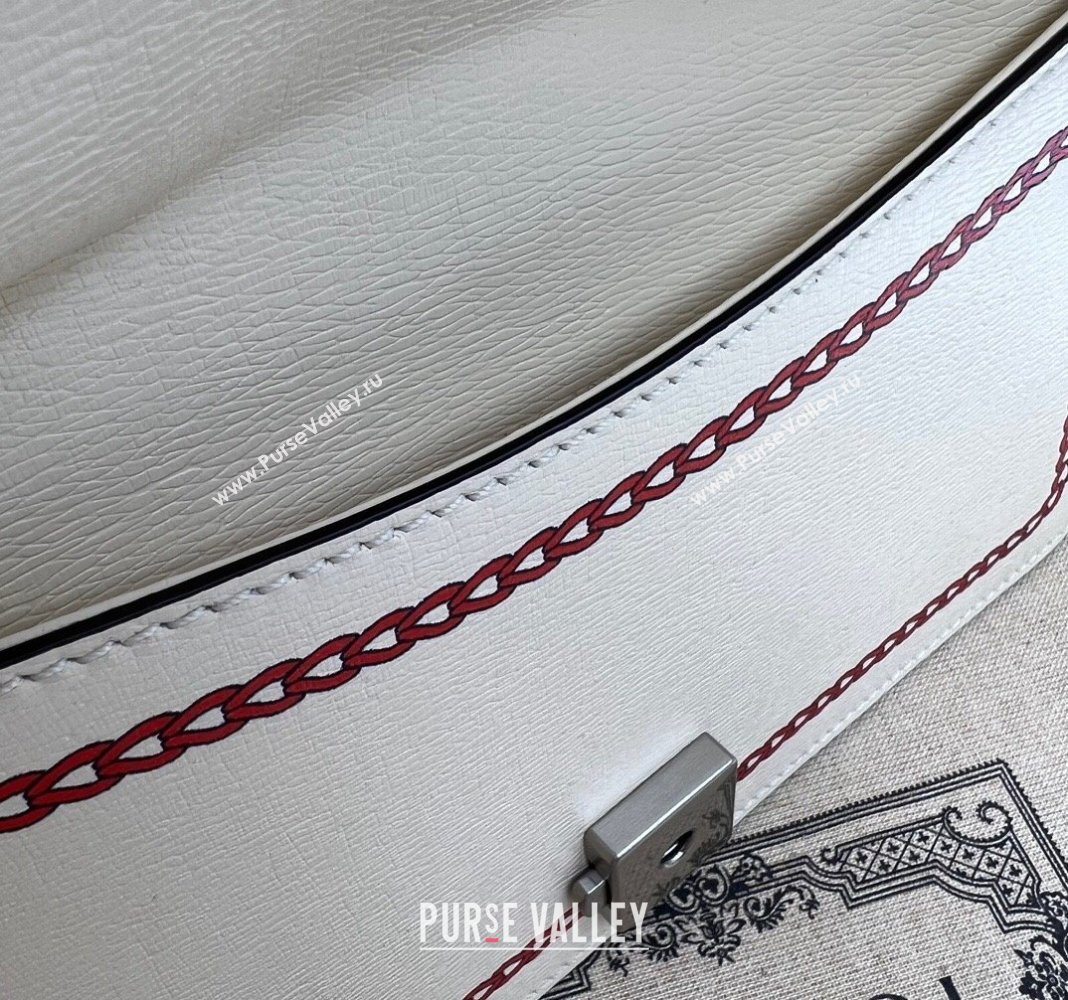 Gucci Small Dionysus Top Handle Bag in Ivory White Leather 2024 Year of the Dragon (DLH-240219013)