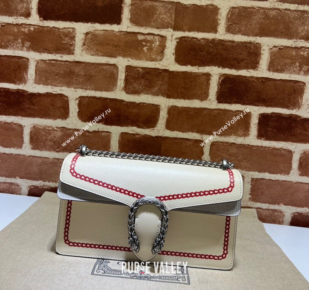 Gucci Dionysus Small Rectangular Bag in Ivory White Leather 499623 2024 Year of the Dragon (DLH-240219014)