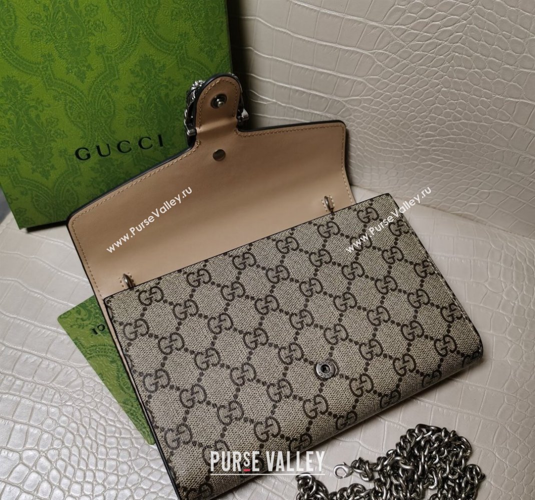 Gucci Dionysus GG Canvas Chain Wallet 401231 Beige 2024 (DLH-240219002)