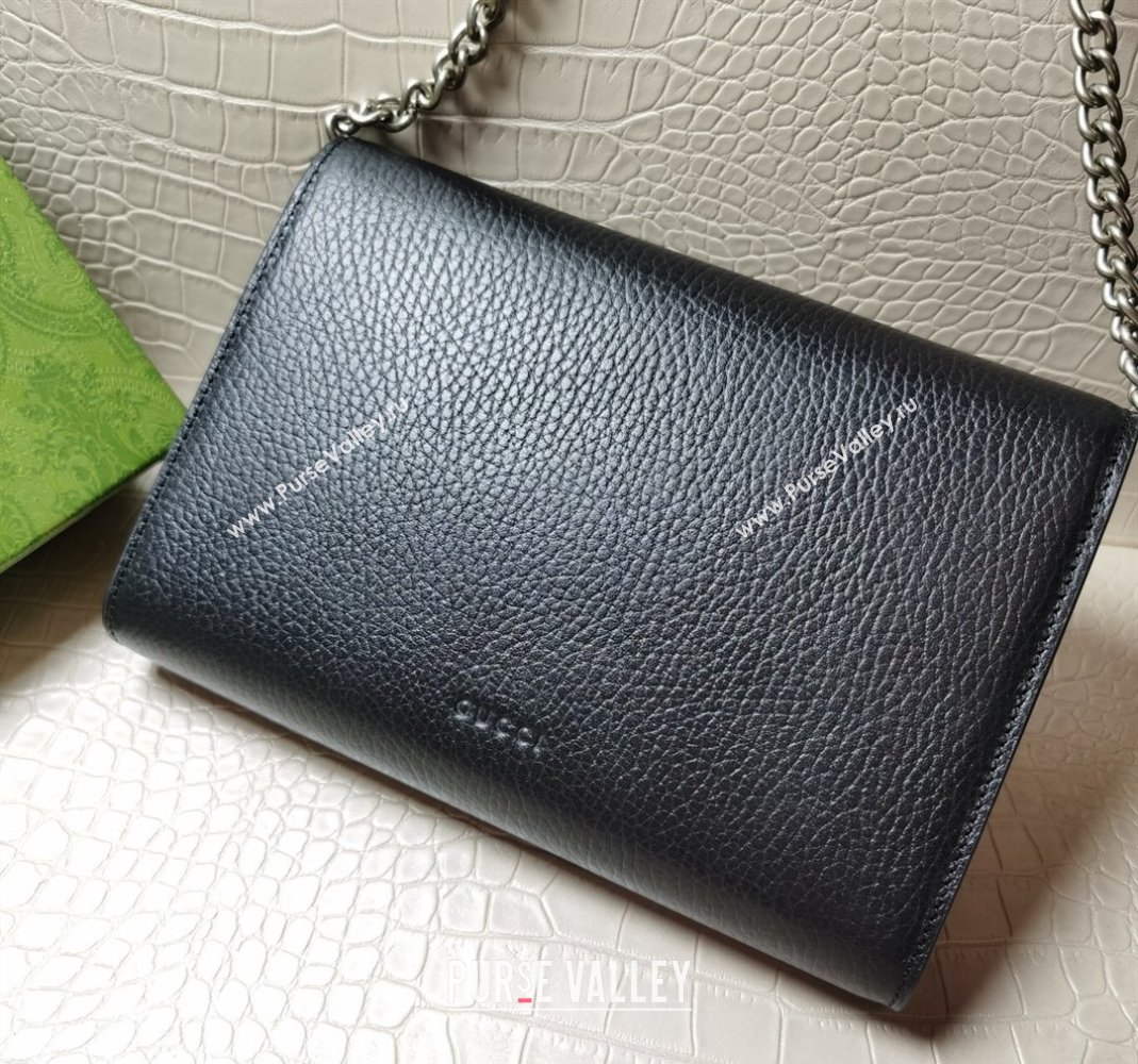 Gucci Dionysus Leather Chain Wallet 401231 Black 2024 (DLH-240219003)