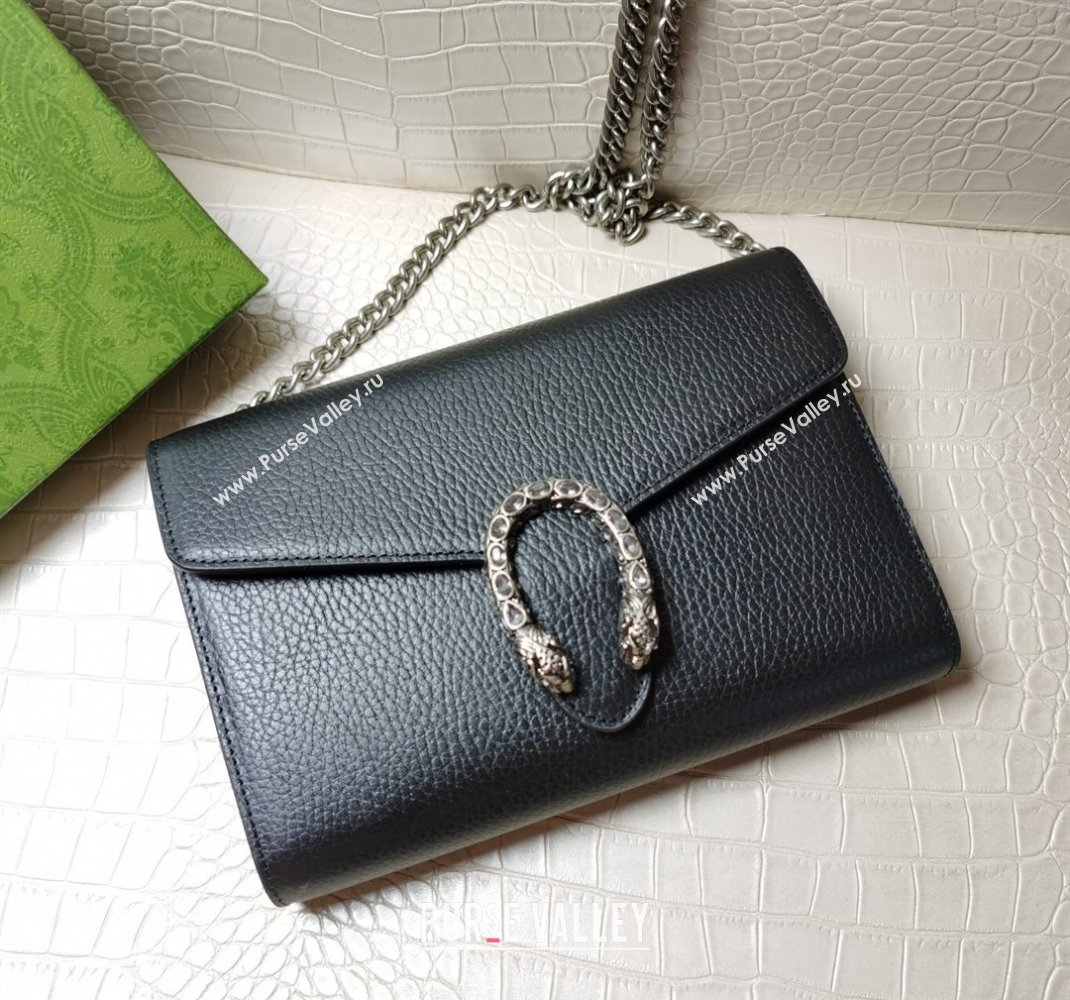 Gucci Dionysus Leather Chain Wallet 401231 Black 2024 (DLH-240219003)