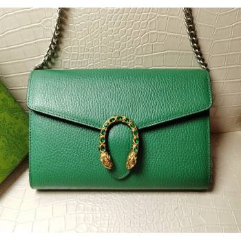 Gucci Dionysus Leather Chain Wallet 401231 Green 2024 (DLH-240219004)