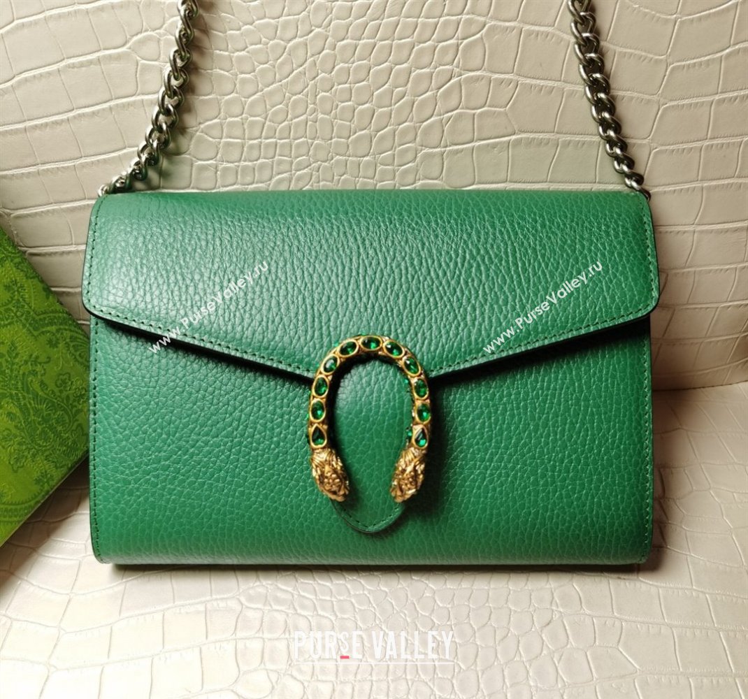 Gucci Dionysus Leather Chain Wallet 401231 Green 2024 (DLH-240219004)