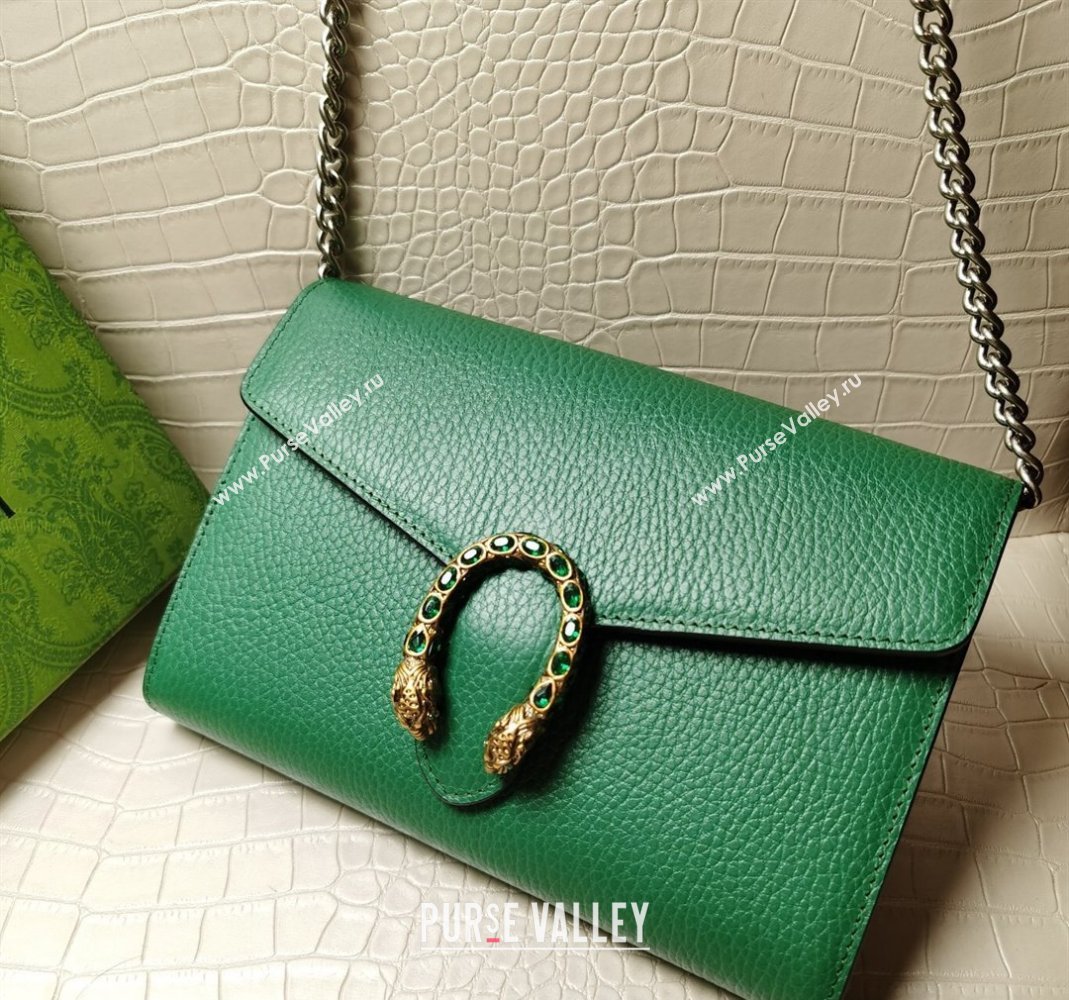 Gucci Dionysus Leather Chain Wallet 401231 Green 2024 (DLH-240219004)