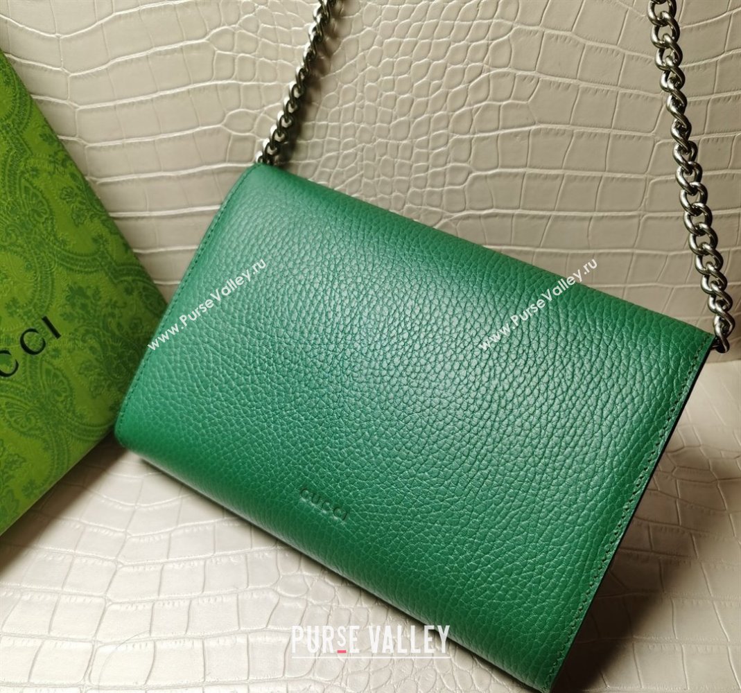 Gucci Dionysus Leather Chain Wallet 401231 Green 2024 (DLH-240219004)