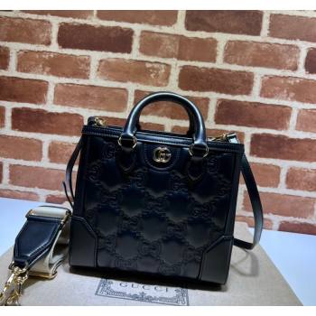 Gucci GG Matelasse Leather Mini Top Handle bag 728309 Black 2023 (DLH-240219036)