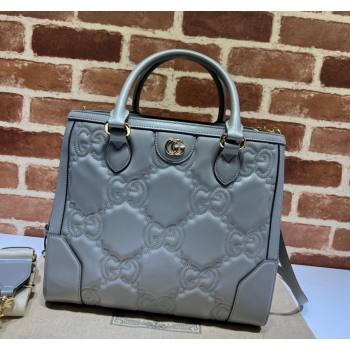 Gucci GG Matelasse Leather Tote bag 728236 Grey 2023 (DLH-240219039)