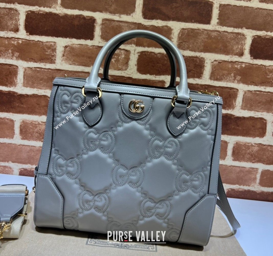 Gucci GG Matelasse Leather Tote bag 728236 Grey 2023 (DLH-240219039)