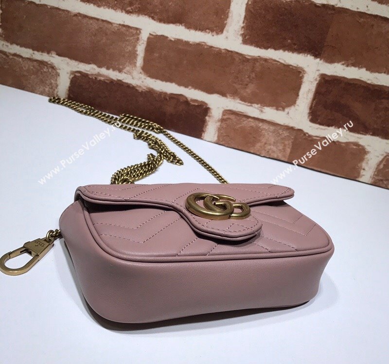 Gucci GG Marmont Matelasse Leather Super Mini Bag ‎476433 Dusty Pink 2024 (DLH-240219008)