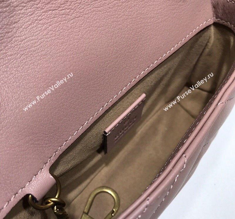 Gucci GG Marmont Matelasse Leather Super Mini Bag ‎476433 Dusty Pink 2024 (DLH-240219008)