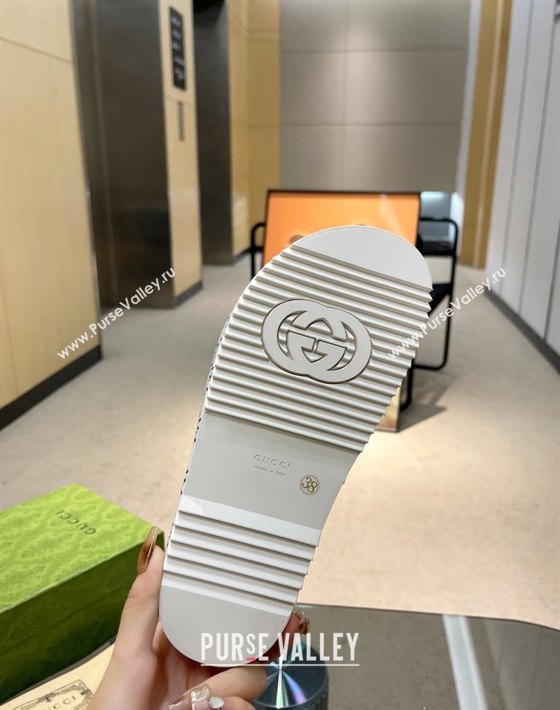 Gucci GG Platform Slide Sandal 5.5cm White/Blue 2024 0316 (MD-240316019)