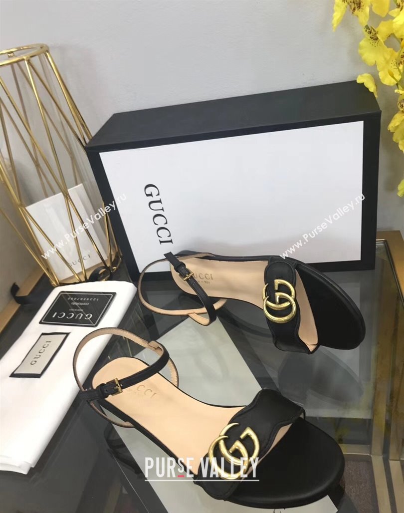 Gucci Leather Wave Flat Sandals Black 2024 0319 (SS-240319043)