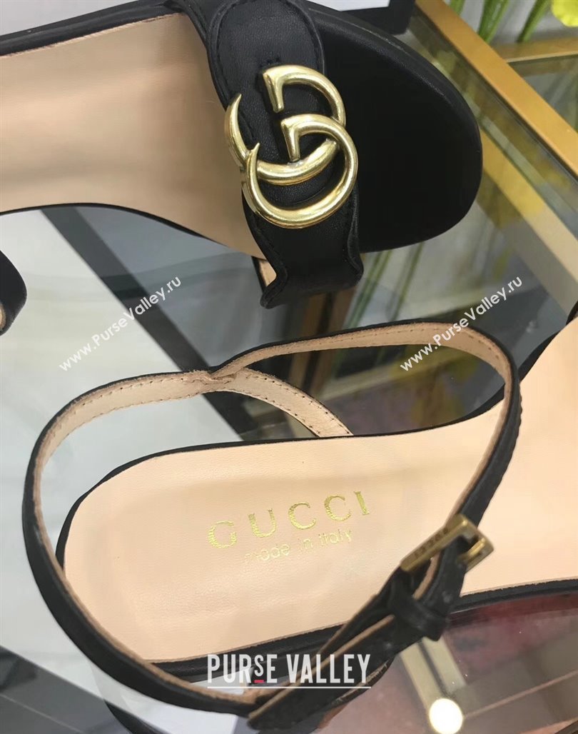 Gucci Leather Wave Flat Sandals Black 2024 0319 (SS-240319043)