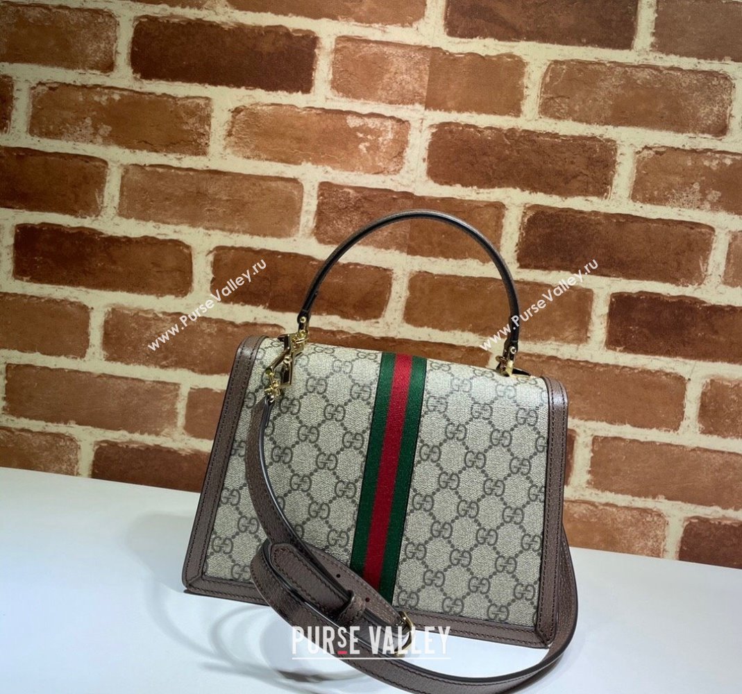 Gucci Ophidia Small Top Handle Bag 651055 Brown 2024 (DLH-240415018)