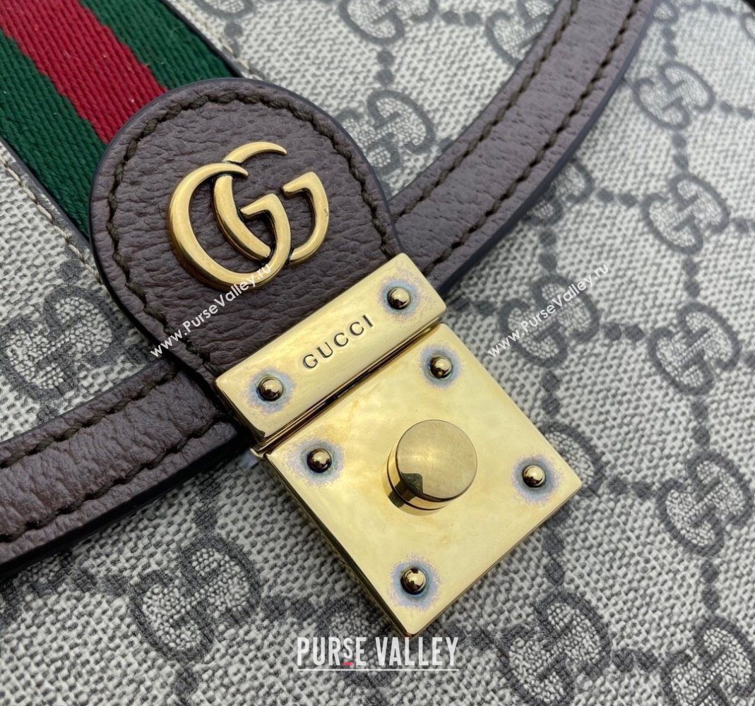 Gucci Ophidia Small Top Handle Bag 651055 Brown 2024 (DLH-240415018)