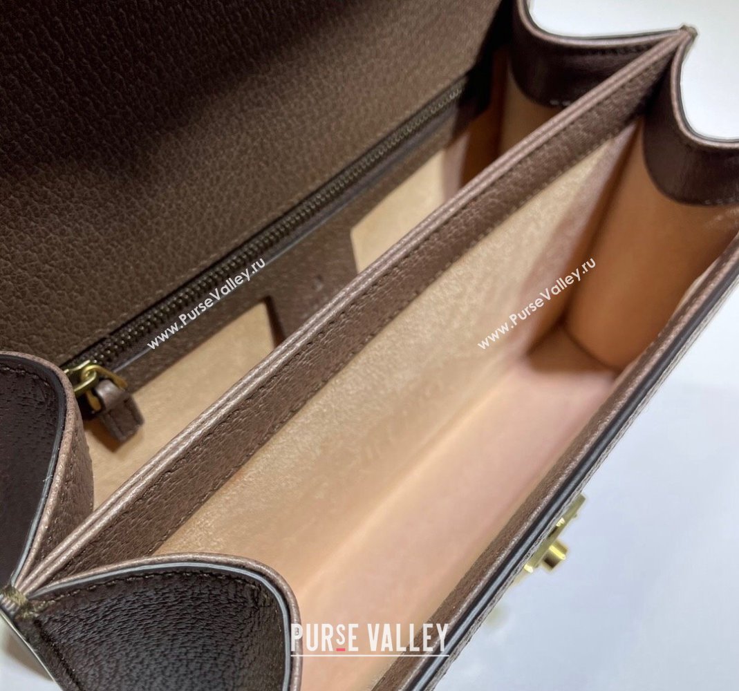 Gucci Ophidia Small Top Handle Bag 651055 Brown 2024 (DLH-240415018)