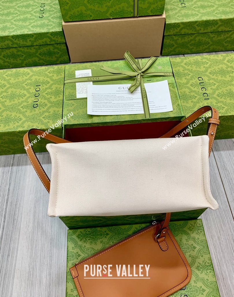 Gucci Canvas Mini Tote Bag with GUCCI Print 772144 Beige/Brown 2024 (DLH-240415009)