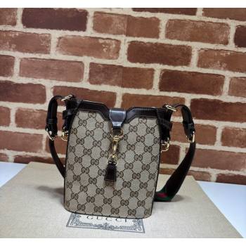 Gucci Original GG Canvas Mini Bucket Shoulder bag 782919 Beige/Coffee 2024 (DLH-240924031)