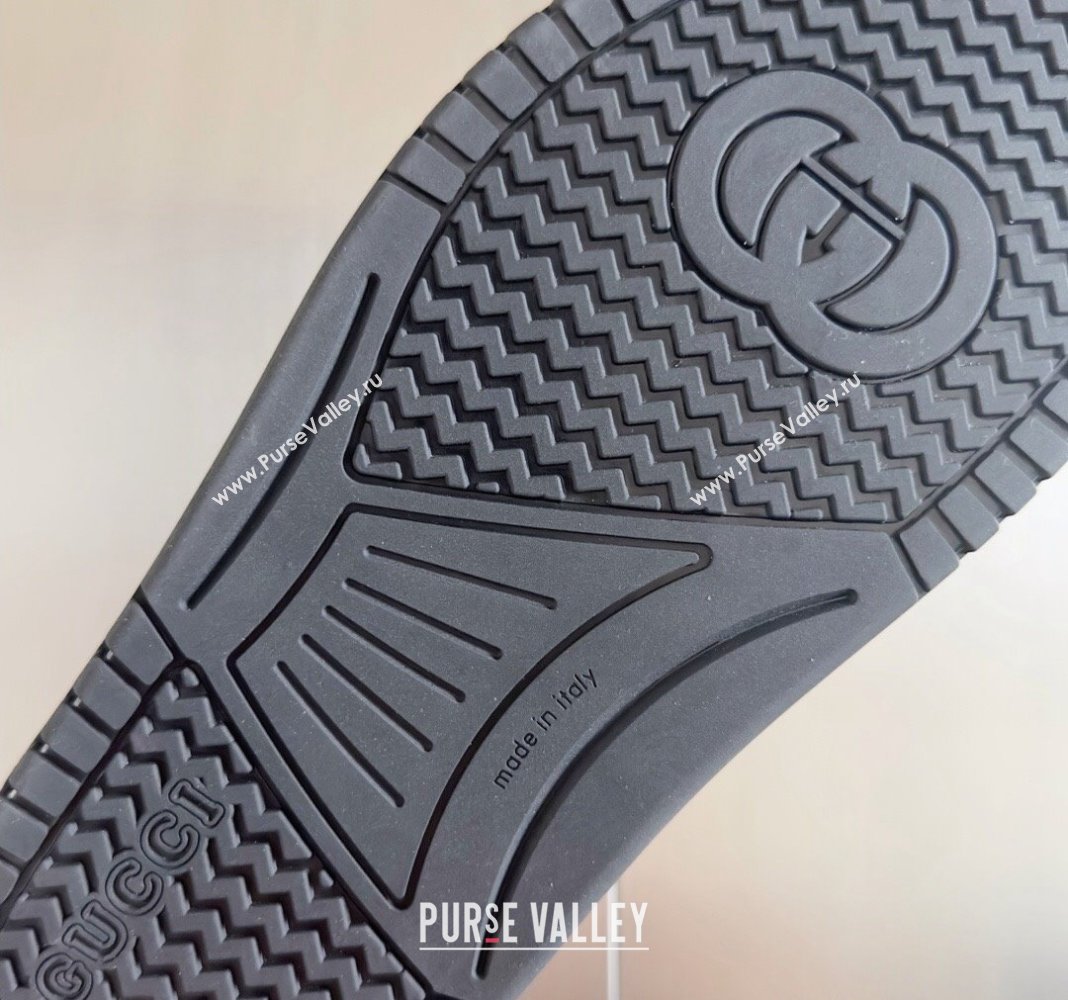Gucci Mens GG Leather Flat Thong Slide Sandals Black 2024 0427 (KL-240427099)