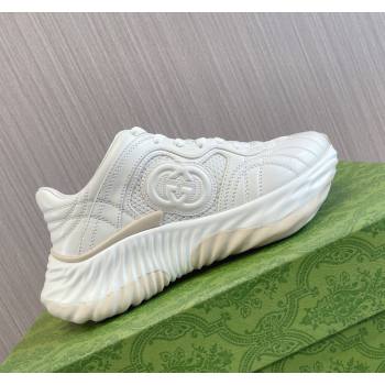 Gucci Ripple Platform Sneakers in Leather White 2024 (MD-240429019)