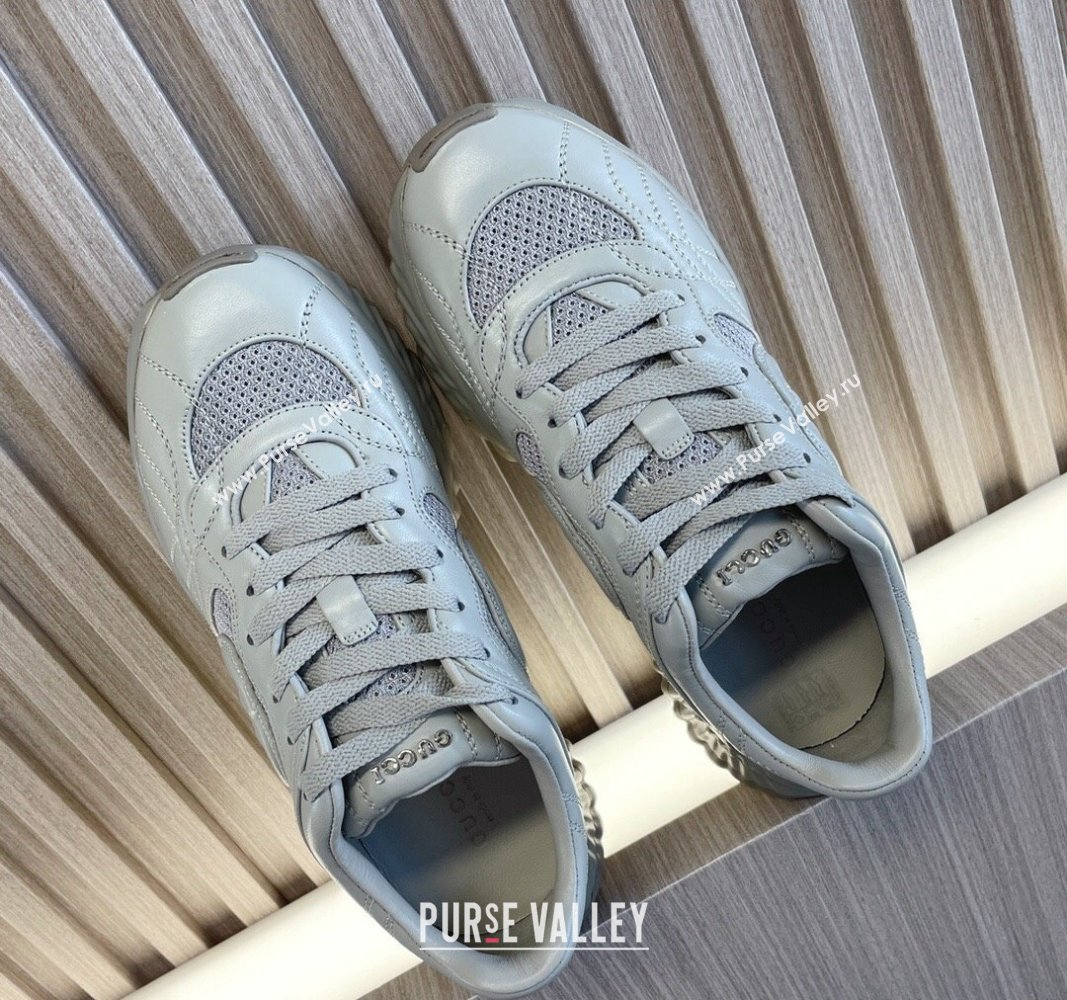 Gucci Ripple Platform Sneakers in Leather Grey 2024 (MD-240429020)