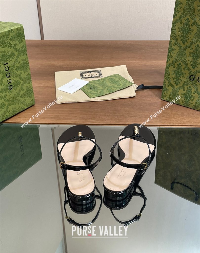 Gucci Signoria Leather Flat Thong Sandals Black 2024 0427 (MD-240427062)