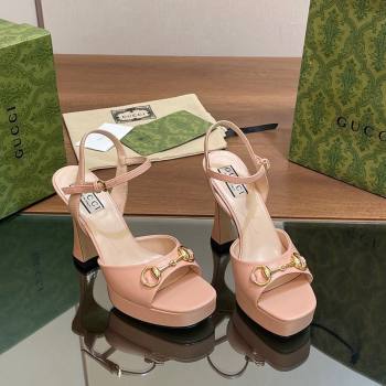 Gucci Horsebit High Heel Platform Sandals 11 in Leather Pink 2024 0427 (MD-240427071)