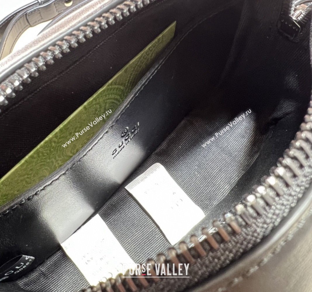 Gucci GG Marmont Chevron Leather Mini Shoulder Bag 634936 All Black 2024 (DLH-240521083)