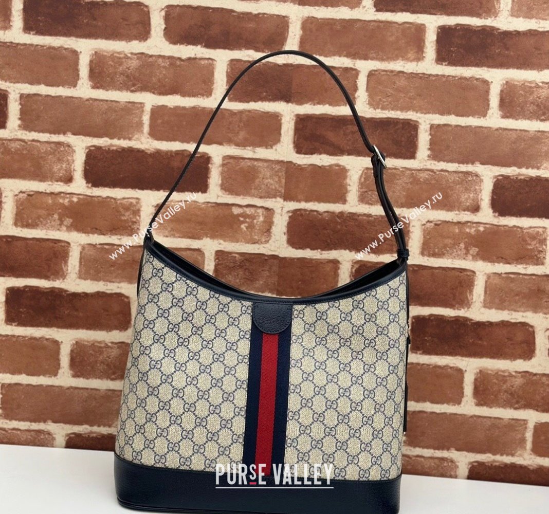 Gucci Ophidia GG Canvas Medium Shoulder Bag 781392 Blue 2024 (DLH-240521069)