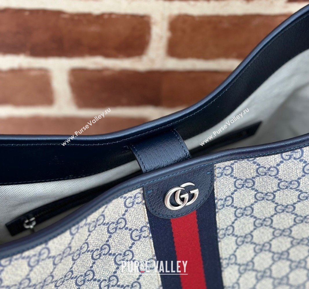 Gucci Ophidia GG Canvas Medium Shoulder Bag 781392 Blue 2024 (DLH-240521069)