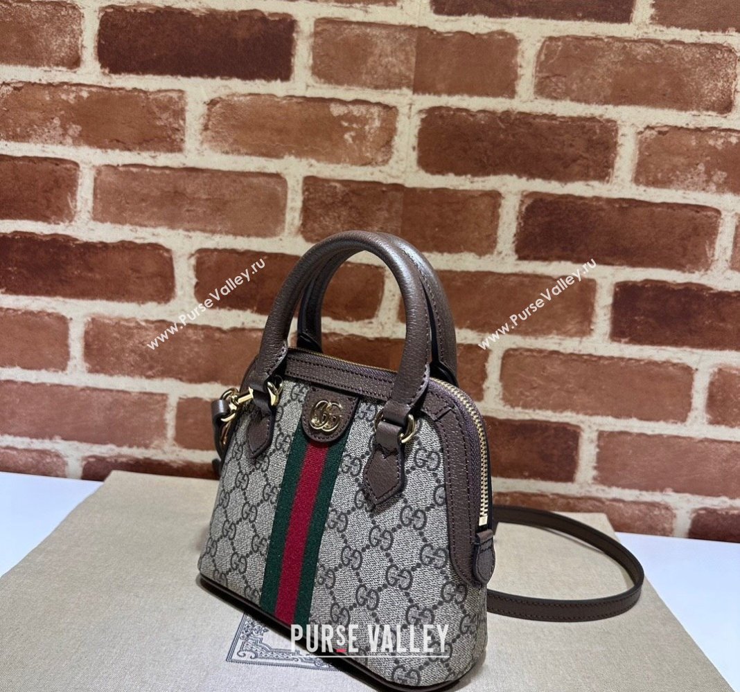 Gucci Ophidia GG Canvas Mini Top handle Bag 772216 Brown 2024 (DLH-240521087)