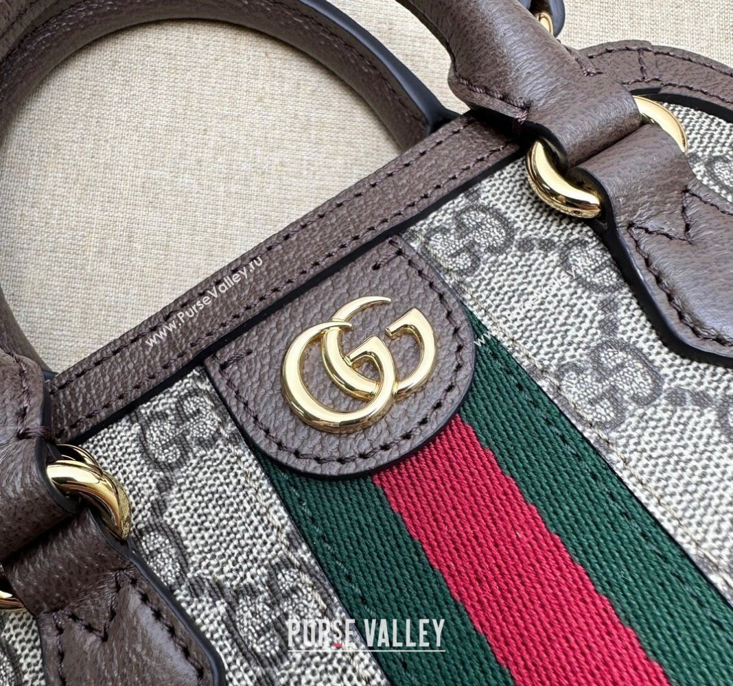 Gucci Ophidia GG Canvas Mini Top handle Bag 772216 Brown 2024 (DLH-240521087)