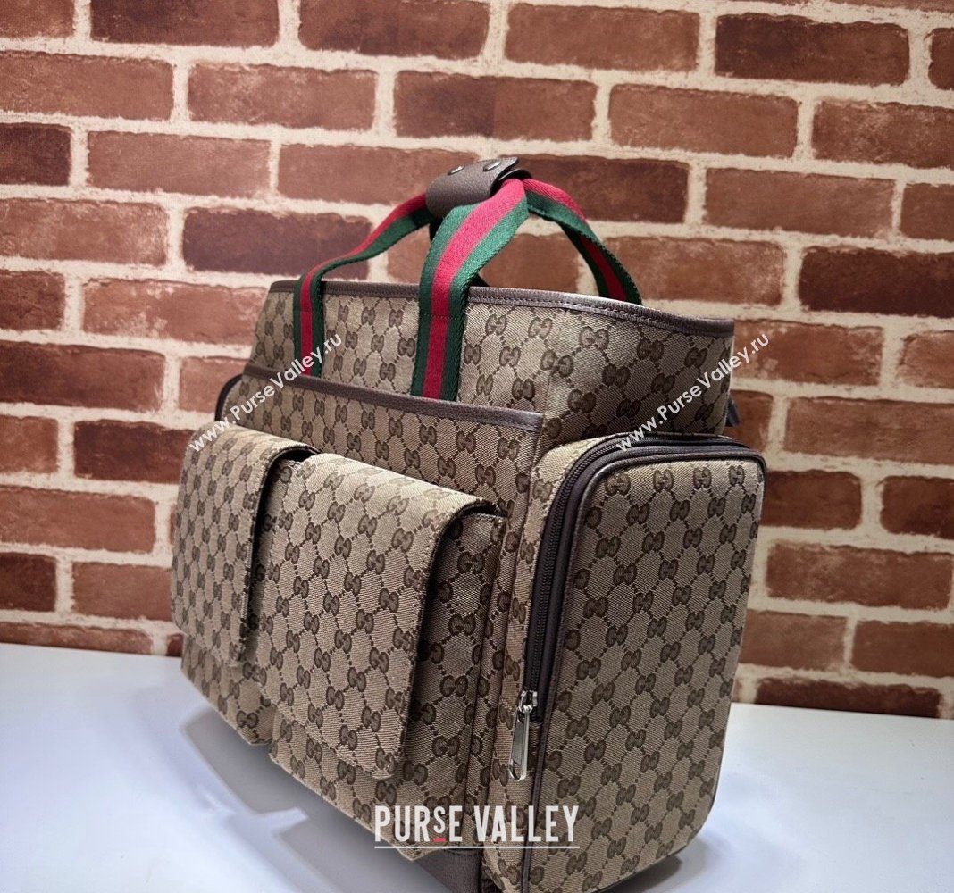 Gucci Original GG Canvas Diaper bag 768116 Beige 2024 (DLH-240521097)