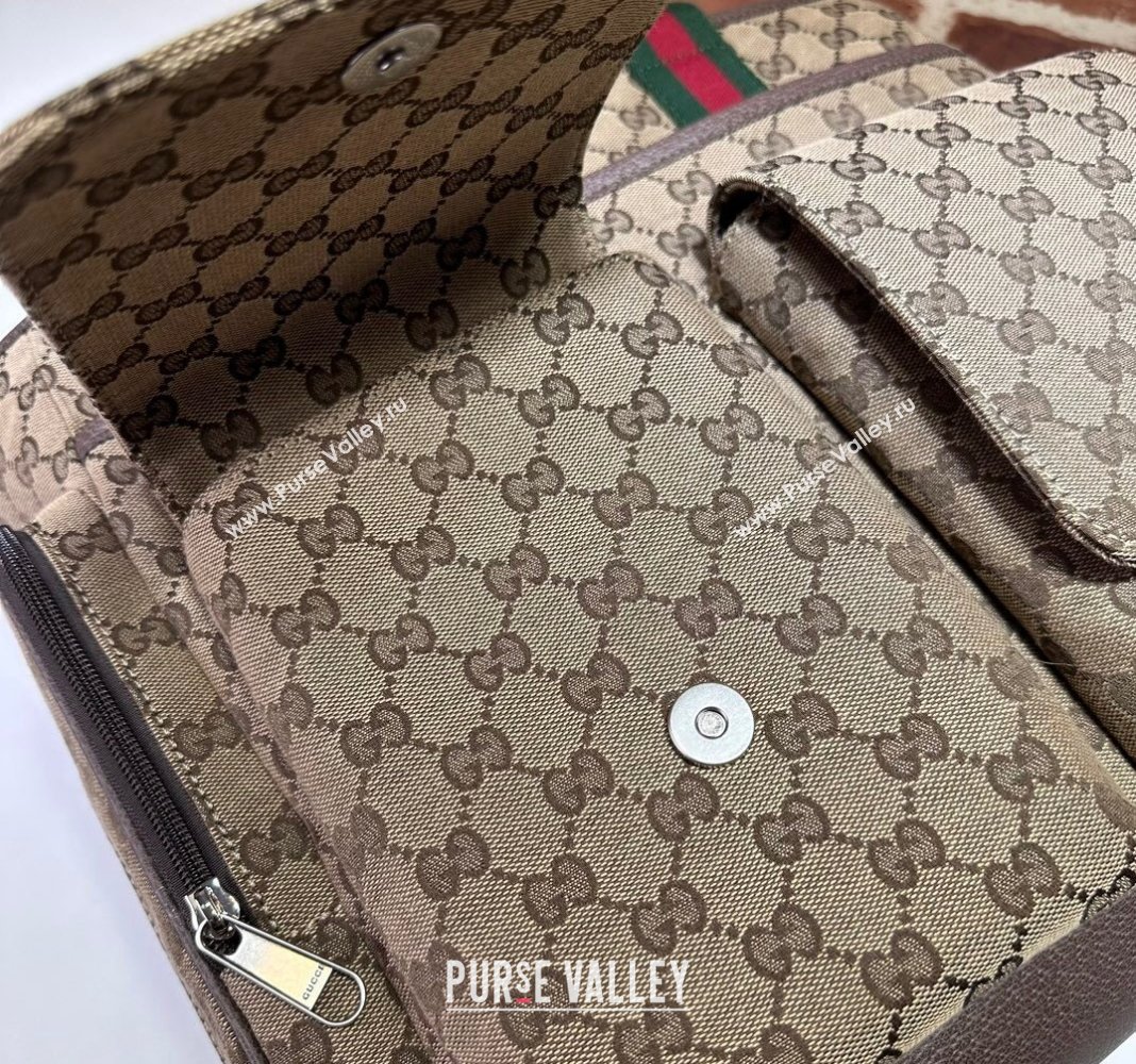 Gucci Original GG Canvas Diaper bag 768116 Beige 2024 (DLH-240521097)