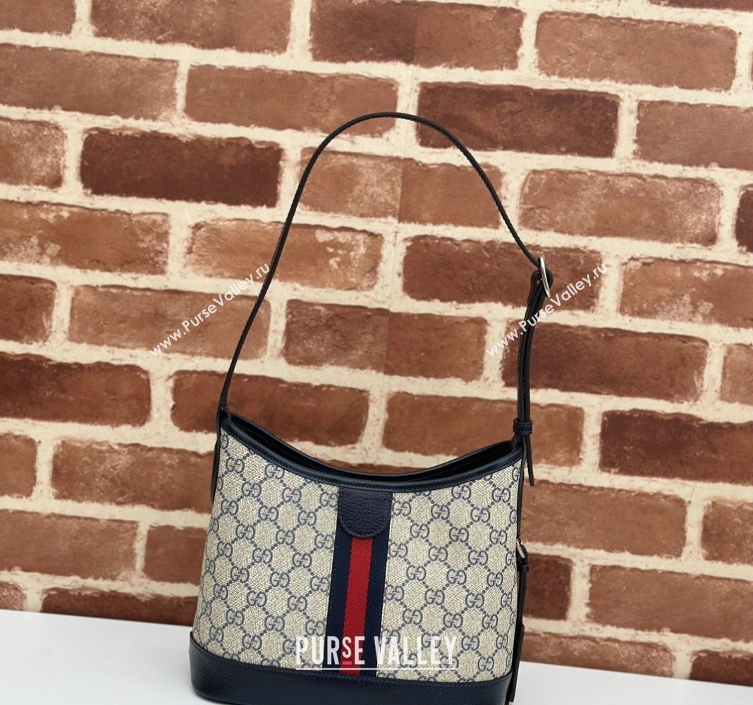 Gucci Ophidia GG Canvas Small Shoulder Bag 781402 Blue 2024 (DLH-240521072)