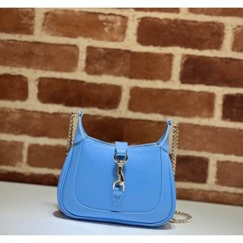 Gucci Jackie Notte Mini Bag in Crinkled Patent Leather ‎782889 Light Blue 2024 (DLH-240521107)