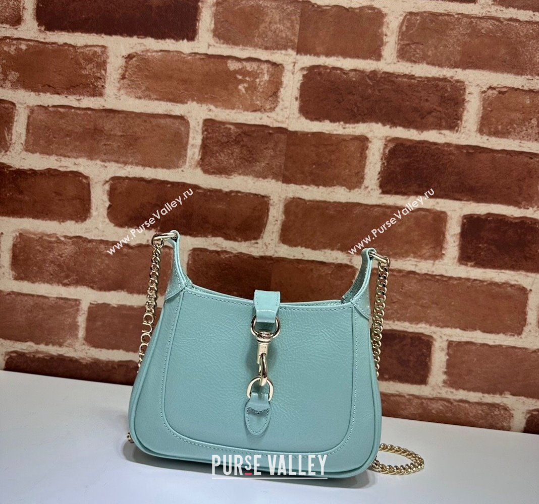 Gucci Jackie Notte Mini Bag in Crinkled Patent Leather ‎782889 Light Green 2024 (DLH-240521108)