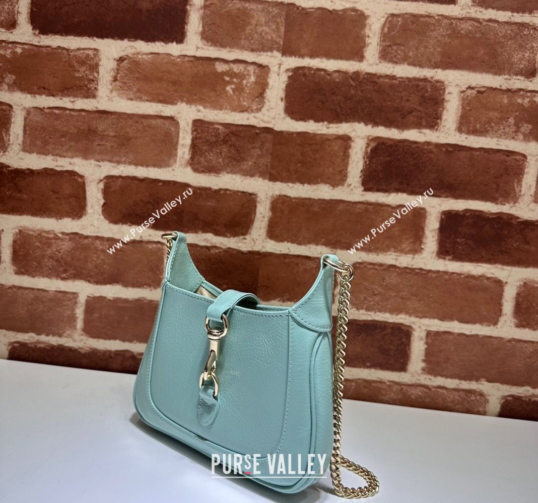 Gucci Jackie Notte Mini Bag in Crinkled Patent Leather ‎782889 Light Green 2024 (DLH-240521108)