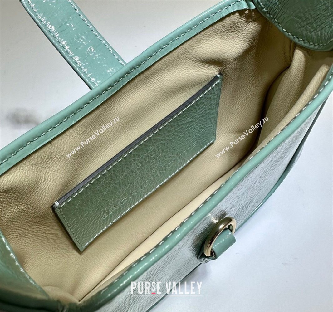 Gucci Jackie Notte Mini Bag in Crinkled Patent Leather ‎782889 Light Green 2024 (DLH-240521108)