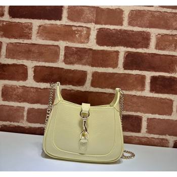Gucci Jackie Notte Mini Bag in Crinkled Patent Leather ‎782889 Light Yellow 2024 (DLH-240521109)