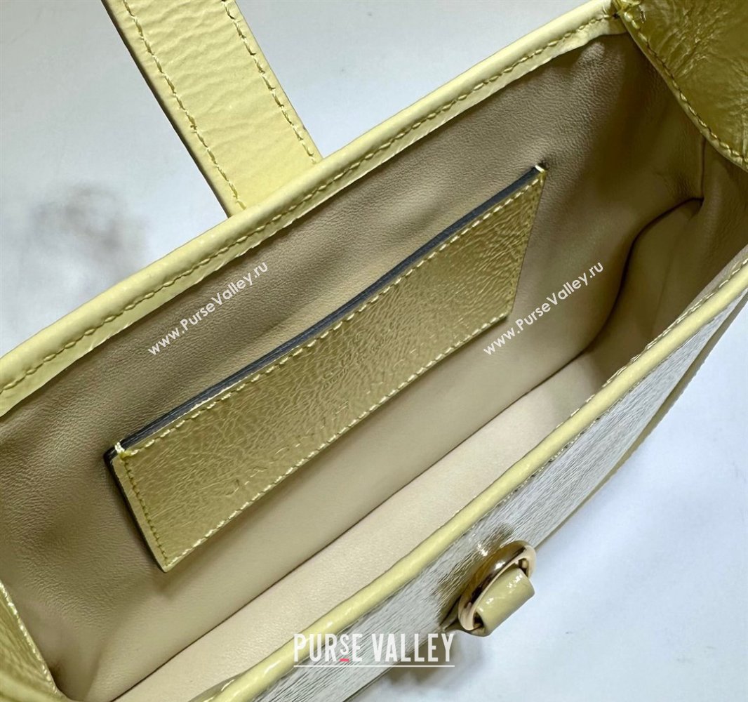 Gucci Jackie Notte Mini Bag in Crinkled Patent Leather ‎782889 Light Yellow 2024 (DLH-240521109)