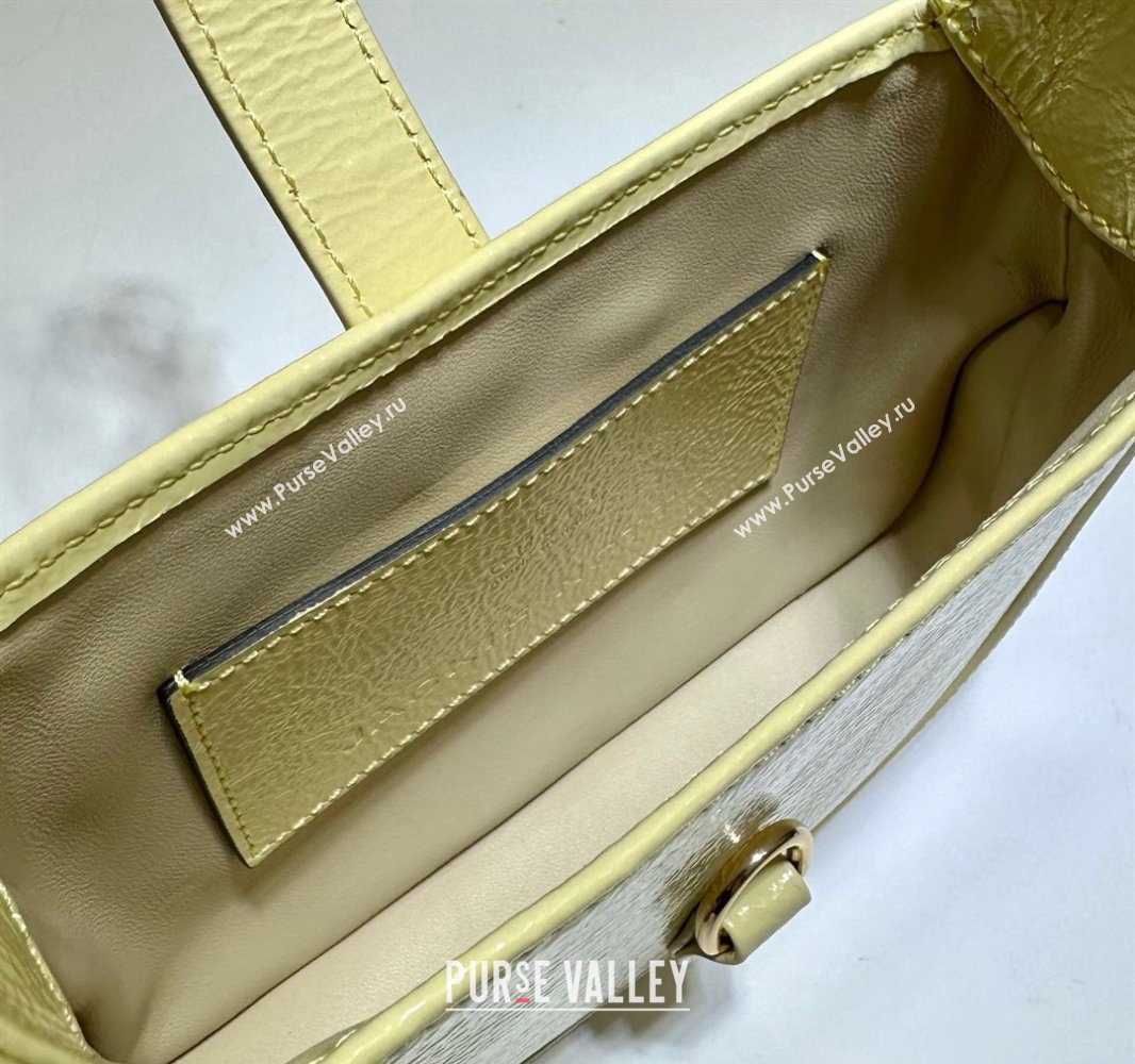 Gucci Jackie Notte Mini Bag in Crinkled Patent Leather ‎782889 Light Yellow 2024 (DLH-240521109)