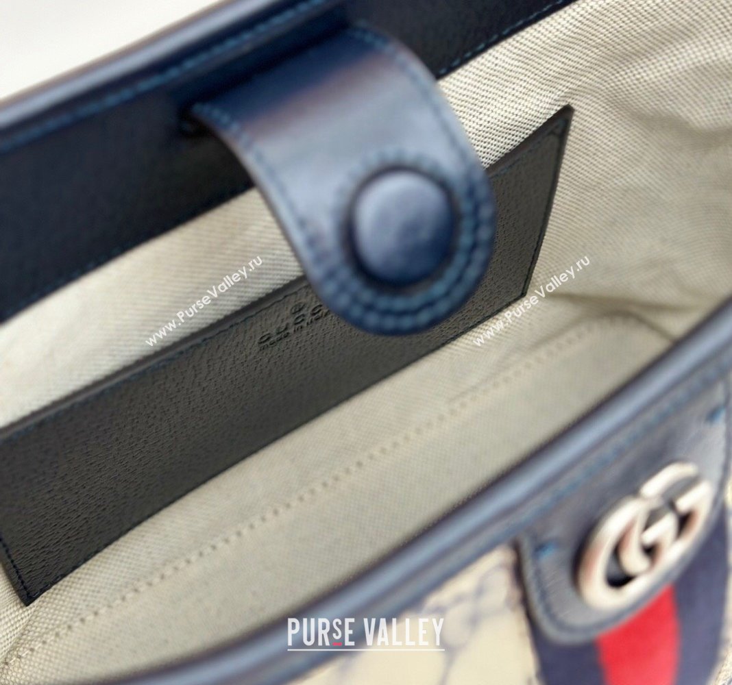 Gucci Ophidia GG Canvas Small Shoulder Bag 781402 Blue 2024 (DLH-240521072)