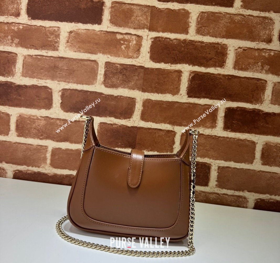 Gucci Jackie Notte Mini Bag in Smooth Leather ‎782889 Brown 2024 (DLH-240521110)