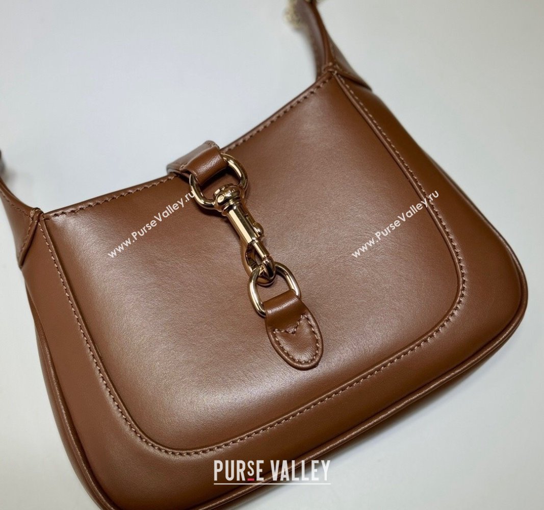 Gucci Jackie Notte Mini Bag in Smooth Leather ‎782889 Brown 2024 (DLH-240521110)