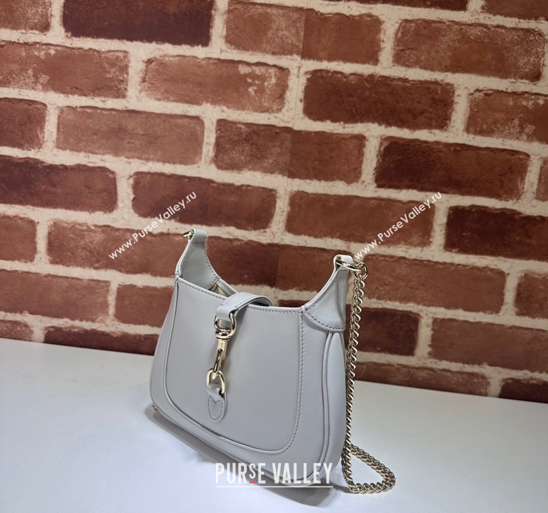 Gucci Jackie Notte Mini Bag in Smooth Leather ‎782889 Light Grey 2024 (DLH-240521111)