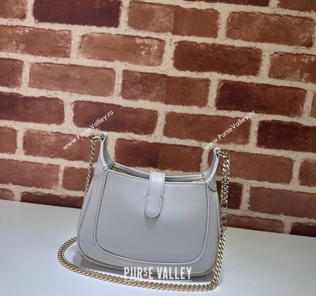 Gucci Jackie Notte Mini Bag in Smooth Leather ‎782889 Light Grey 2024 (DLH-240521111)