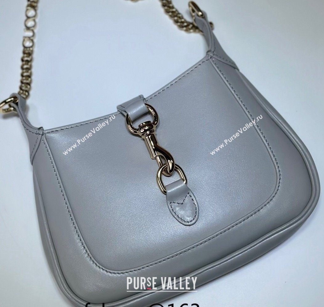 Gucci Jackie Notte Mini Bag in Smooth Leather ‎782889 Light Grey 2024 (DLH-241211134)